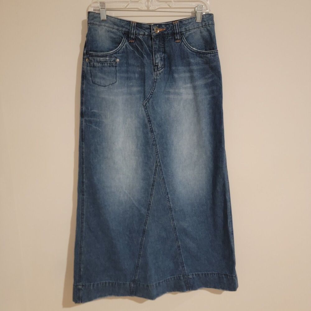 Vintage Womens Skirt Size 7 Midi Denim‎ Y2K 90S Jean Skirt Retro Western